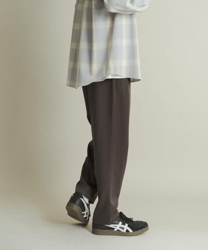 羊毛感雙褶錐形褲