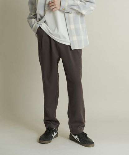 羊毛感雙褶錐形褲