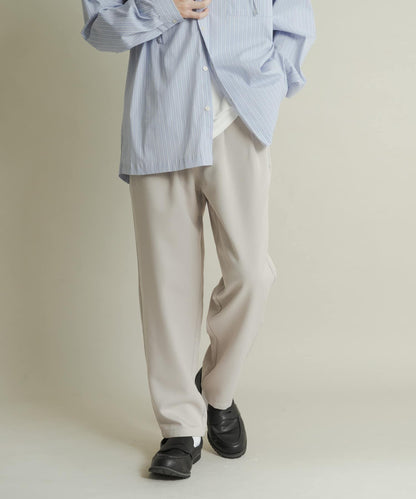 羊毛感雙褶錐形褲