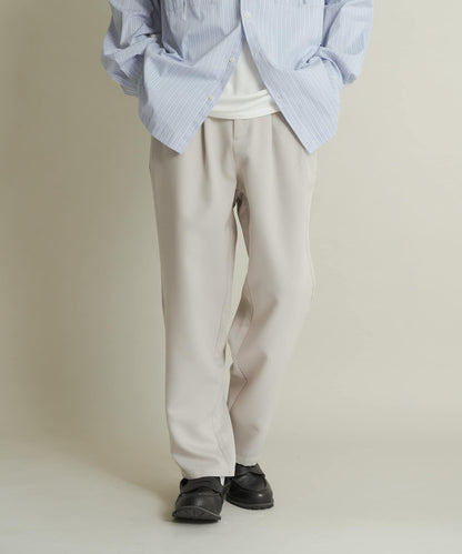 羊毛感雙褶錐形褲