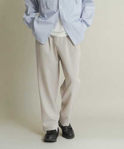 羊毛感雙褶錐形褲