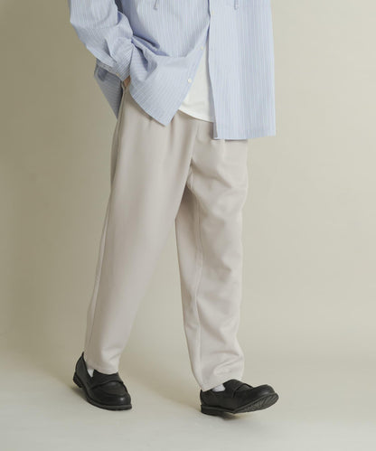 羊毛感雙褶錐形褲