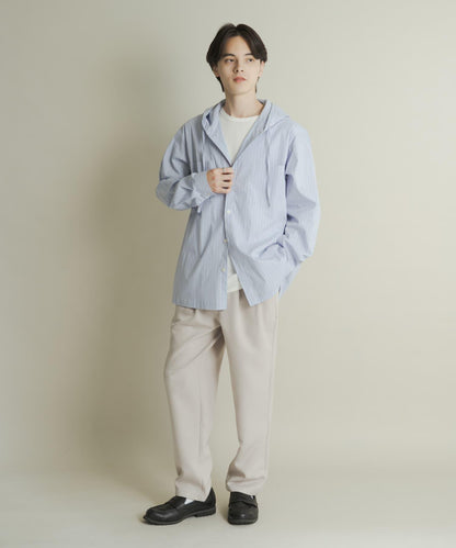 羊毛感雙褶錐形褲