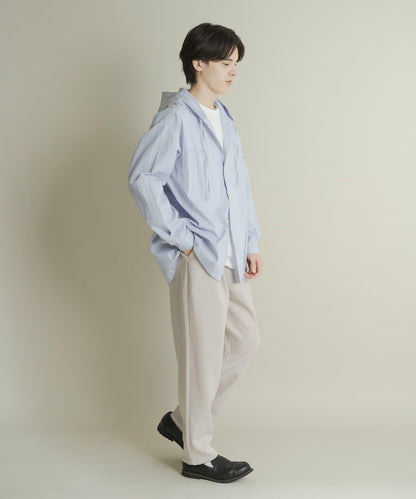 羊毛感雙褶錐形褲