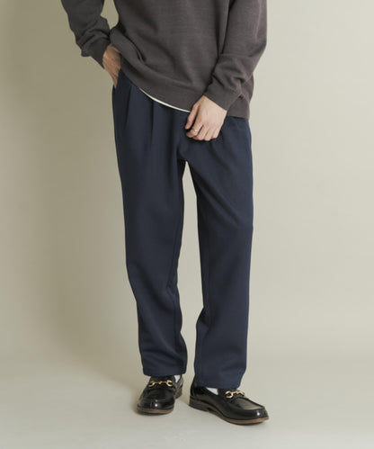 羊毛感雙褶錐形褲