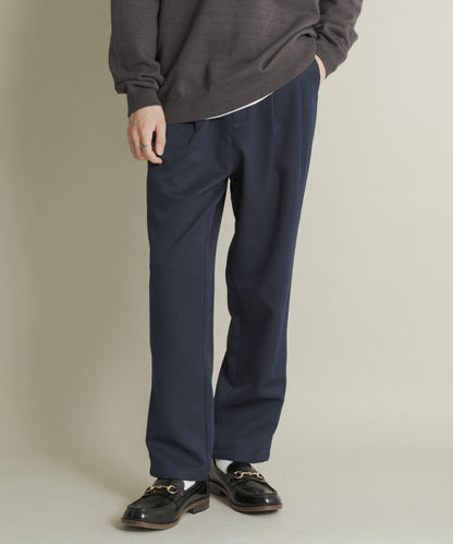 羊毛感雙褶錐形褲