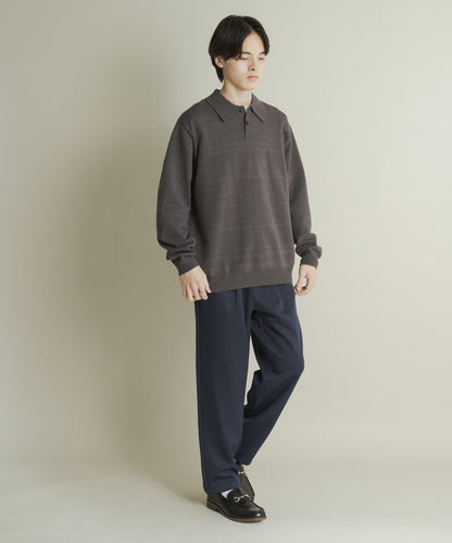 羊毛感雙褶錐形褲