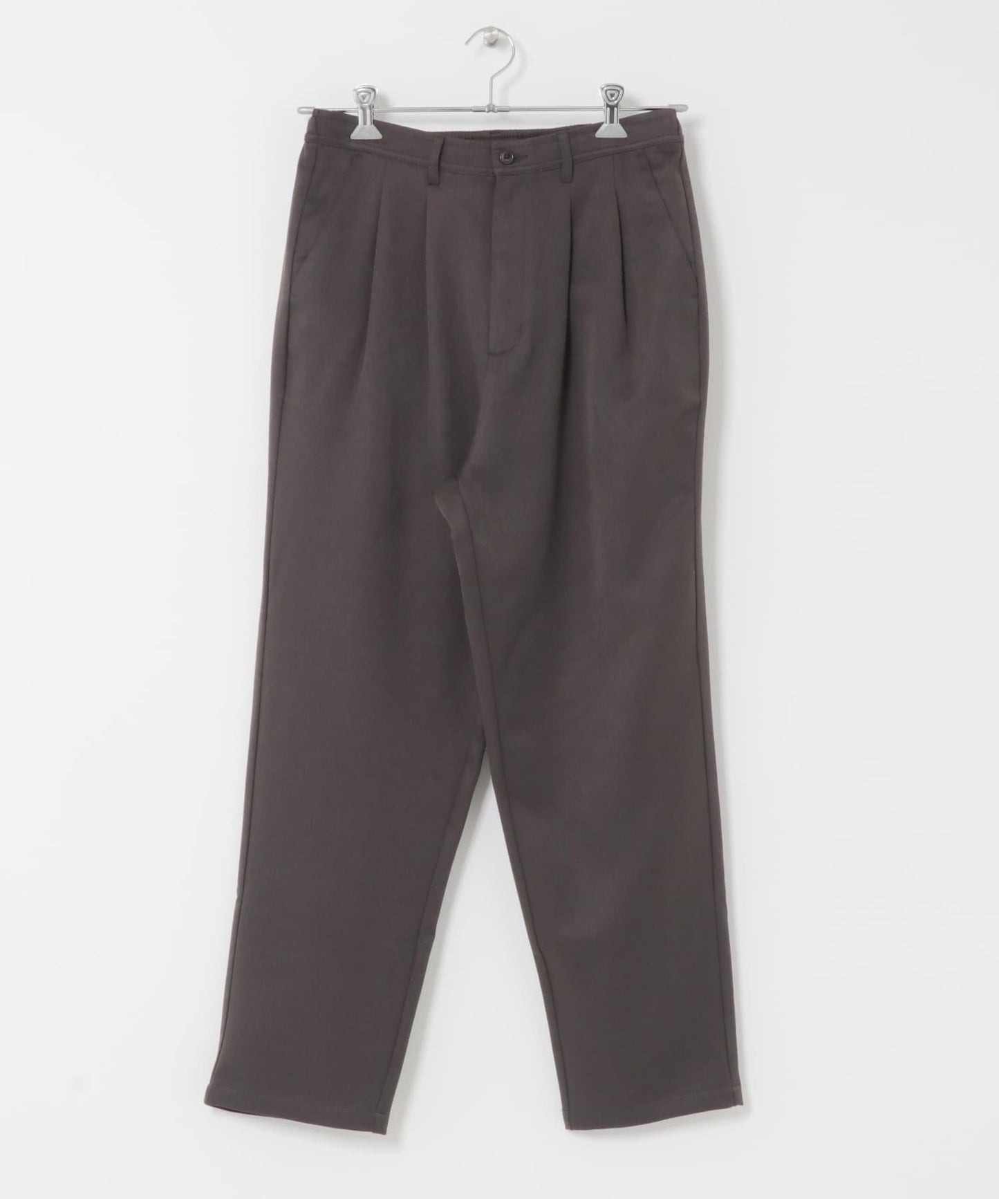 羊毛感雙褶錐形褲