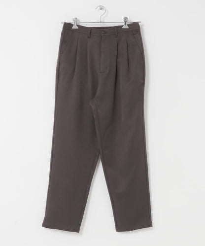 羊毛感雙褶錐形褲