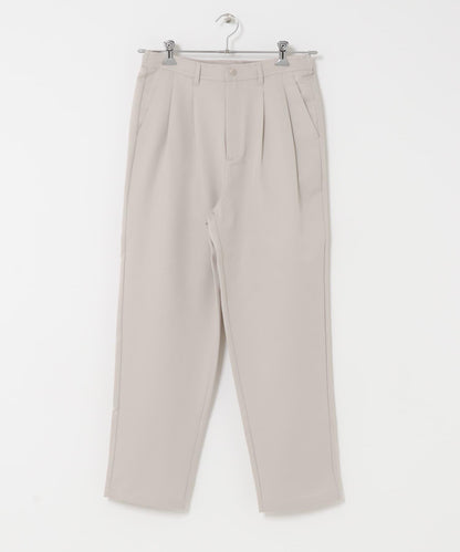 羊毛感雙褶錐形褲