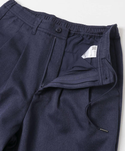 羊毛感雙褶錐形褲