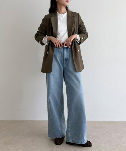 蕾絲袖口荷葉邊長袖T恤