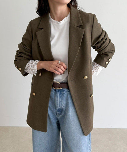 蕾絲袖口荷葉邊長袖T恤