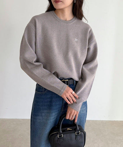 FR刺繡衛衣針織套頭衫
