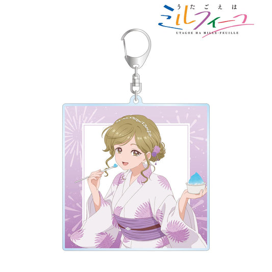 うたごえはミルフィーユ_描き下ろし アイリ 夏祭りver. BIGアクリルキーホルダー 翻譯結果： うたごえはミルフィーユ_原創插畫 愛莉 夏日祭典ver. 大號亞克力鑰匙扣