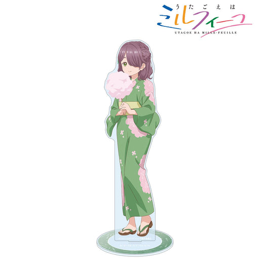うたごえはミルフィーユ_描き下ろし クマちゃん 夏祭りver. 特大アクリルスタンド 翻譯結果： うたごえはミルフィーユ_新繪製 熊熊 夏日祭典ver. 超大號亞克力立牌