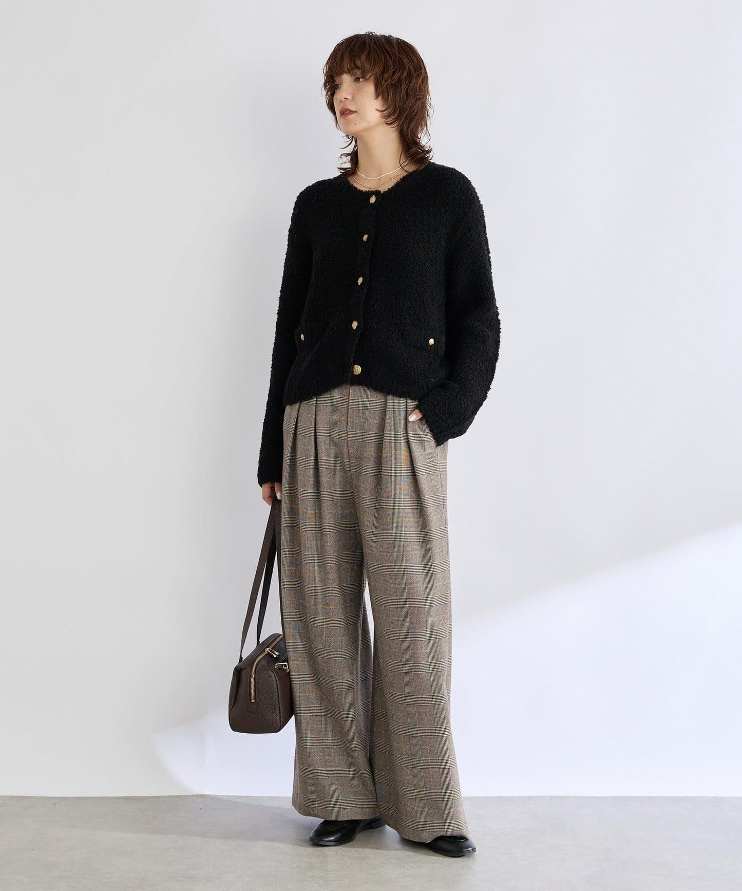 【顯瘦款】保暖打褶寬腿西裝褲/預計10月下旬發貨