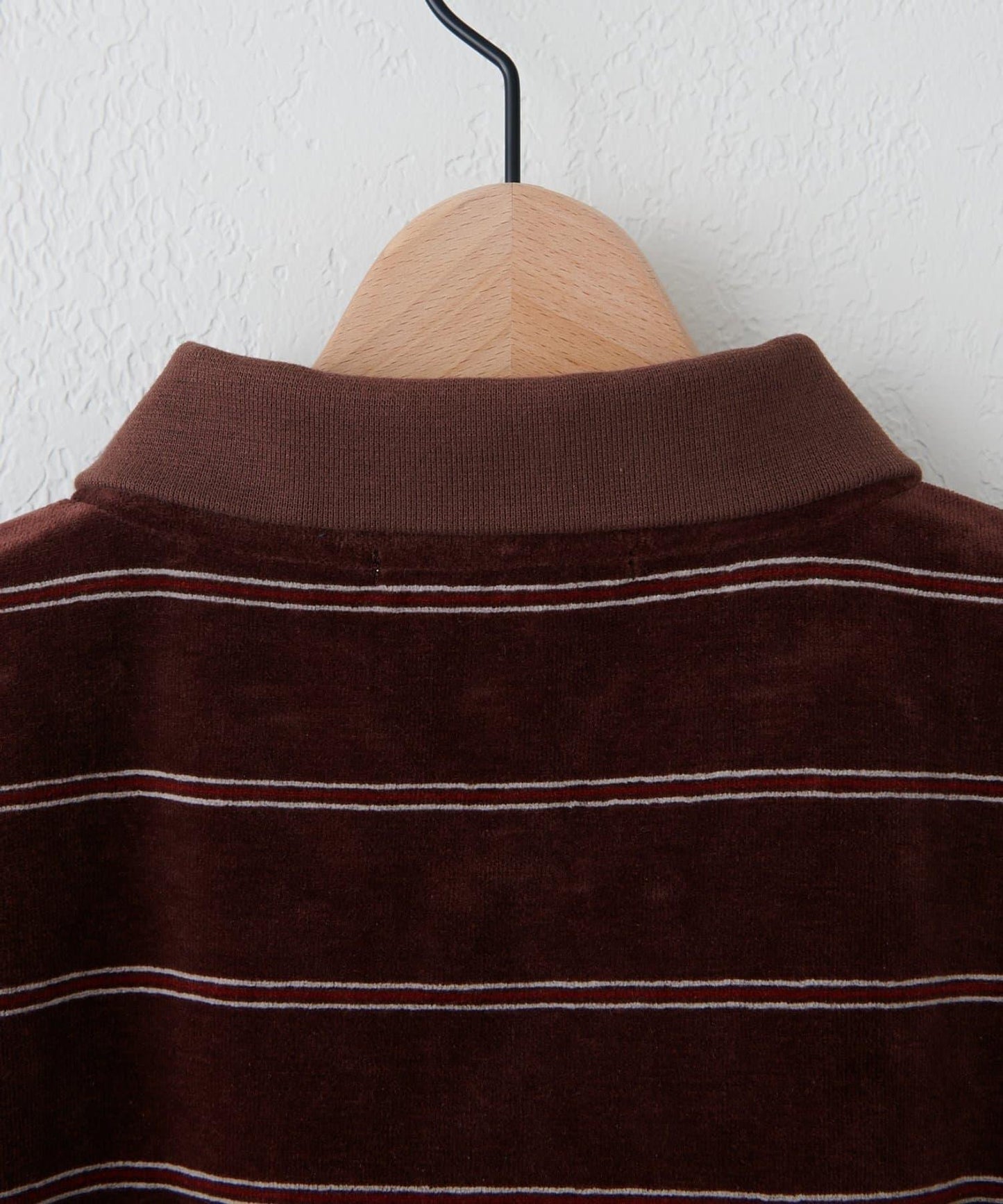 【Discoat】【男女同款】天鵝絨條紋POLO衫