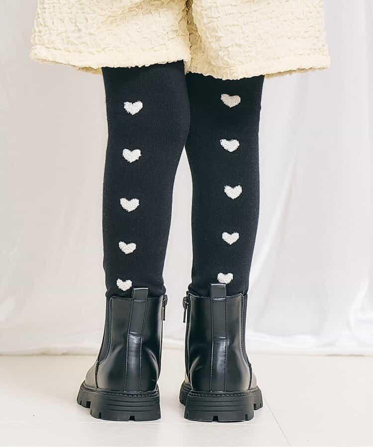 愛心花朵圖案打底褲