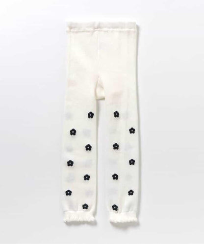 愛心花朵圖案打底褲