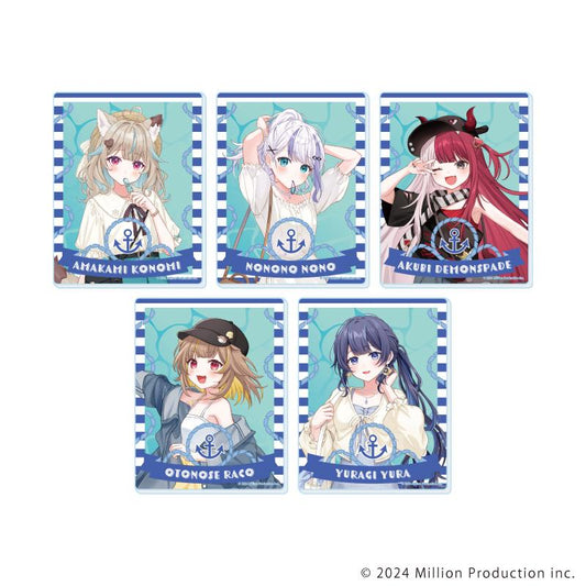 Million Production_亞克力卡片01/夏日約會版 完整套裝（全5種）（新繪插畫）【完整套裝/5個裝】