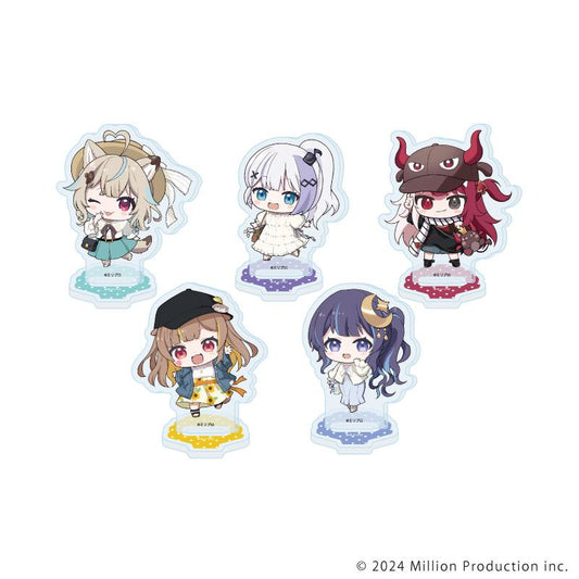 Million Production_亞克力迷你立牌01/夏日約會版 全套（共5款）（Q版角色插畫）【全套/5個裝】