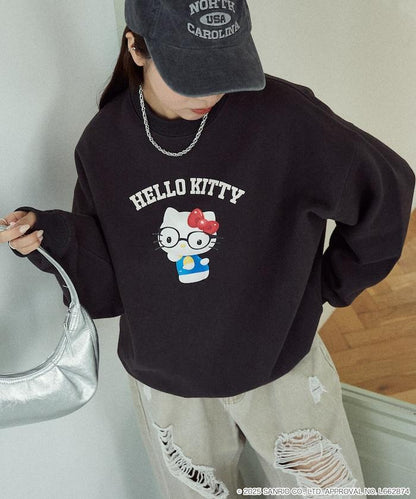 HELLO KITTY/《Hello Kitty》眼鏡 學院風衛衣