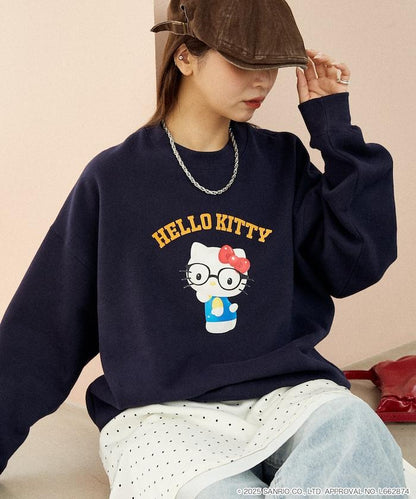 HELLO KITTY/《Hello Kitty》眼鏡 學院風衛衣