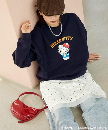 HELLO KITTY/《Hello Kitty》眼鏡 學院風衛衣