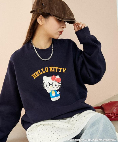 HELLO KITTY/《Hello Kitty》眼鏡 學院風衛衣