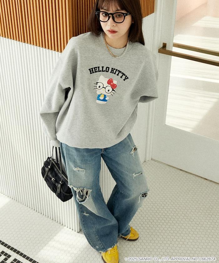 HELLO KITTY/《Hello Kitty》眼鏡 學院風衛衣