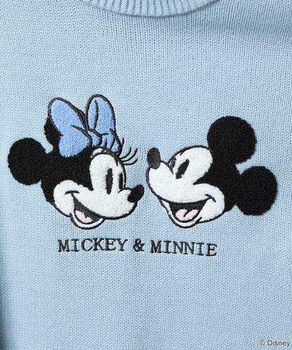 Mickey Mouse＆Minnie Mouse/米老鼠＆米妮/相良刺繡寬鬆針織衫