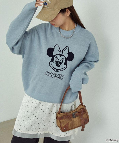 Minnie Mouse/米妮/雙面提花針織衫