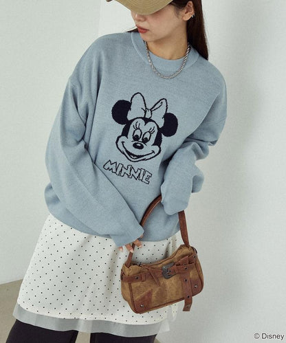 Minnie Mouse/米妮/雙面提花針織衫