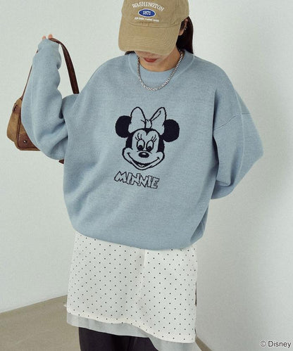 Minnie Mouse/米妮/雙面提花針織衫