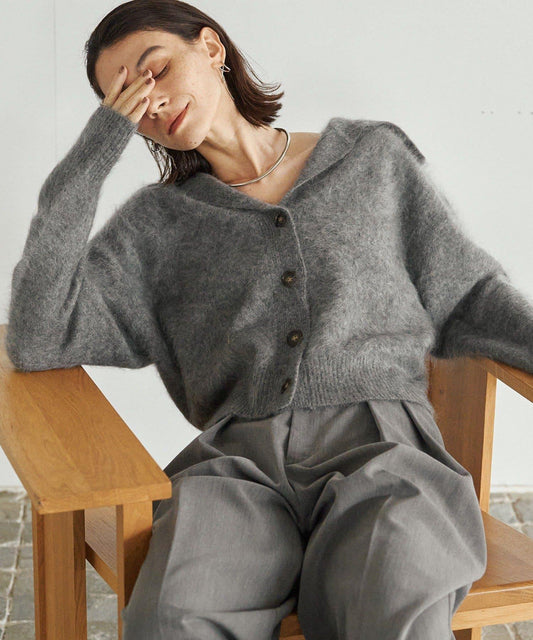 【優質穿著感】WOOL100仿貂絨開衫