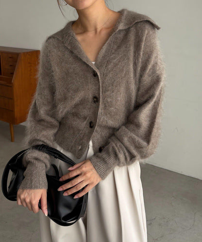 【優質穿著感】WOOL100仿貂絨開衫
