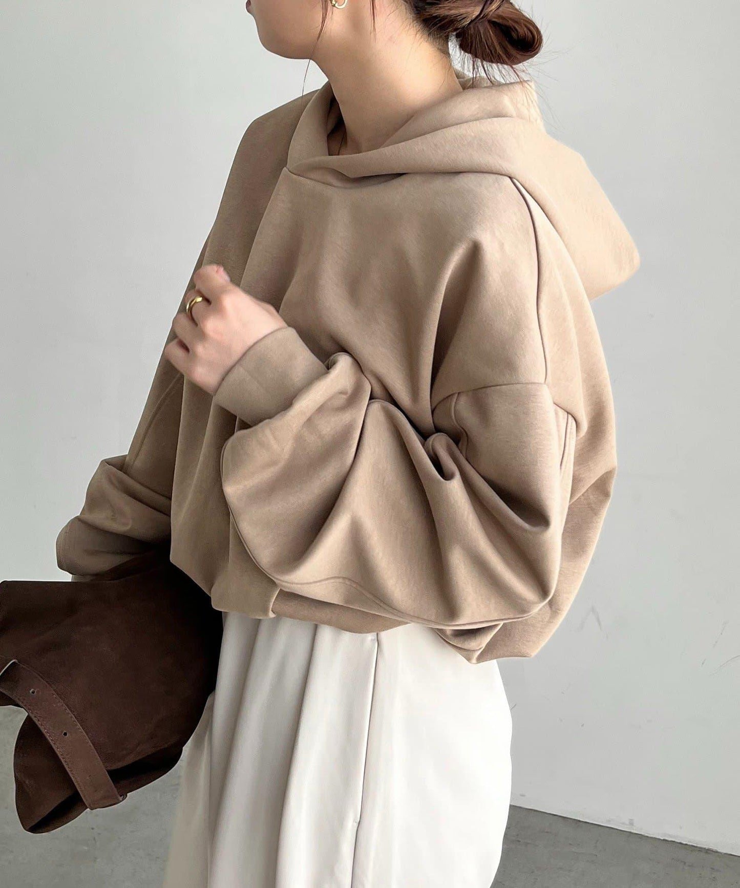 【輕量】泡泡袖連帽衫