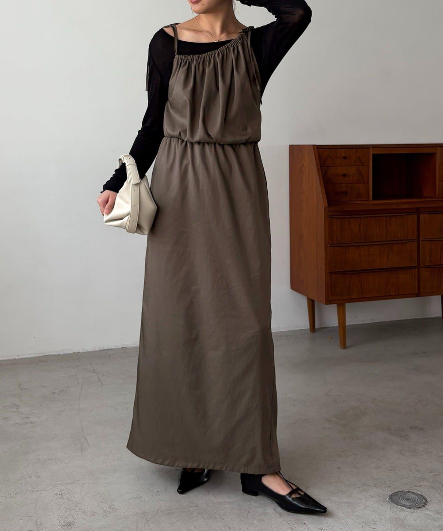 【CAPRICIEUX LE'MAGE】不對稱兩穿吊帶連衣裙