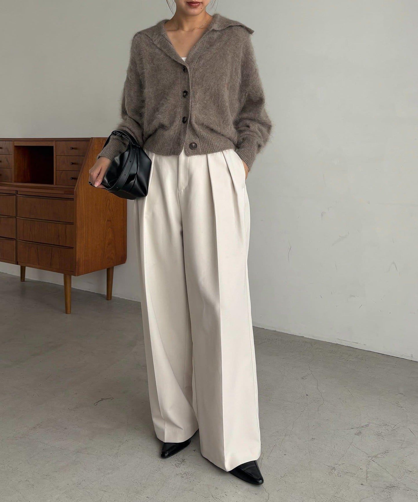 【優質穿著感】WOOL100仿貂絨開衫