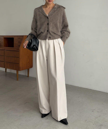 【優質穿著感】WOOL100仿貂絨開衫