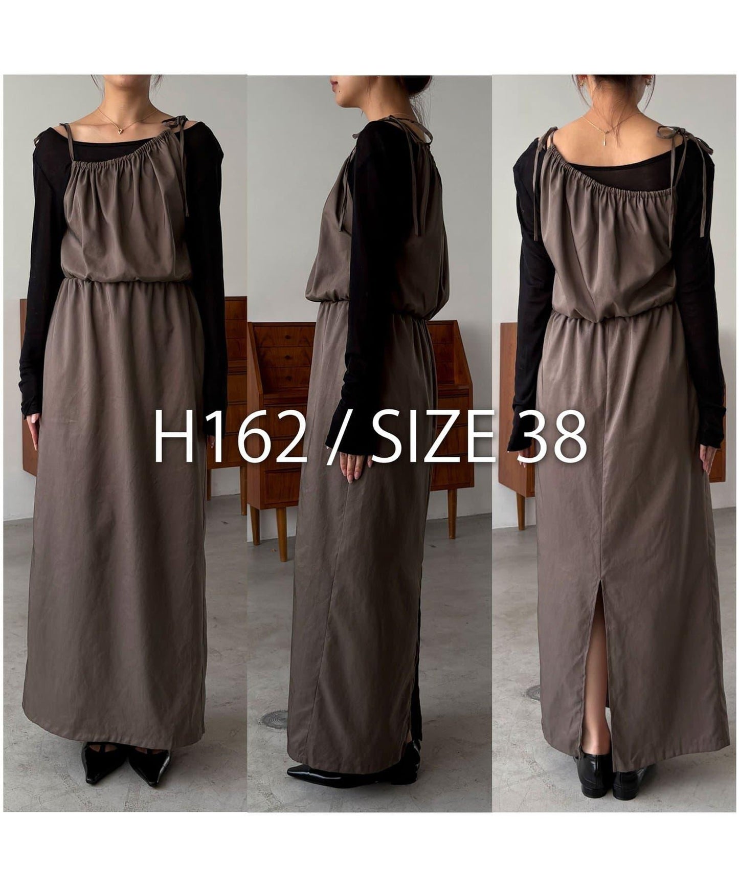 【CAPRICIEUX LE'MAGE】不對稱兩穿吊帶連衣裙