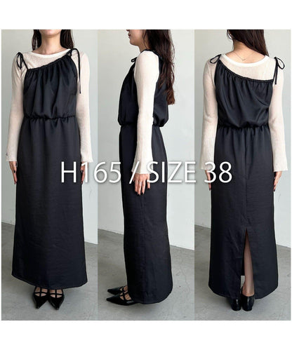 【CAPRICIEUX LE'MAGE】不對稱兩穿吊帶連衣裙