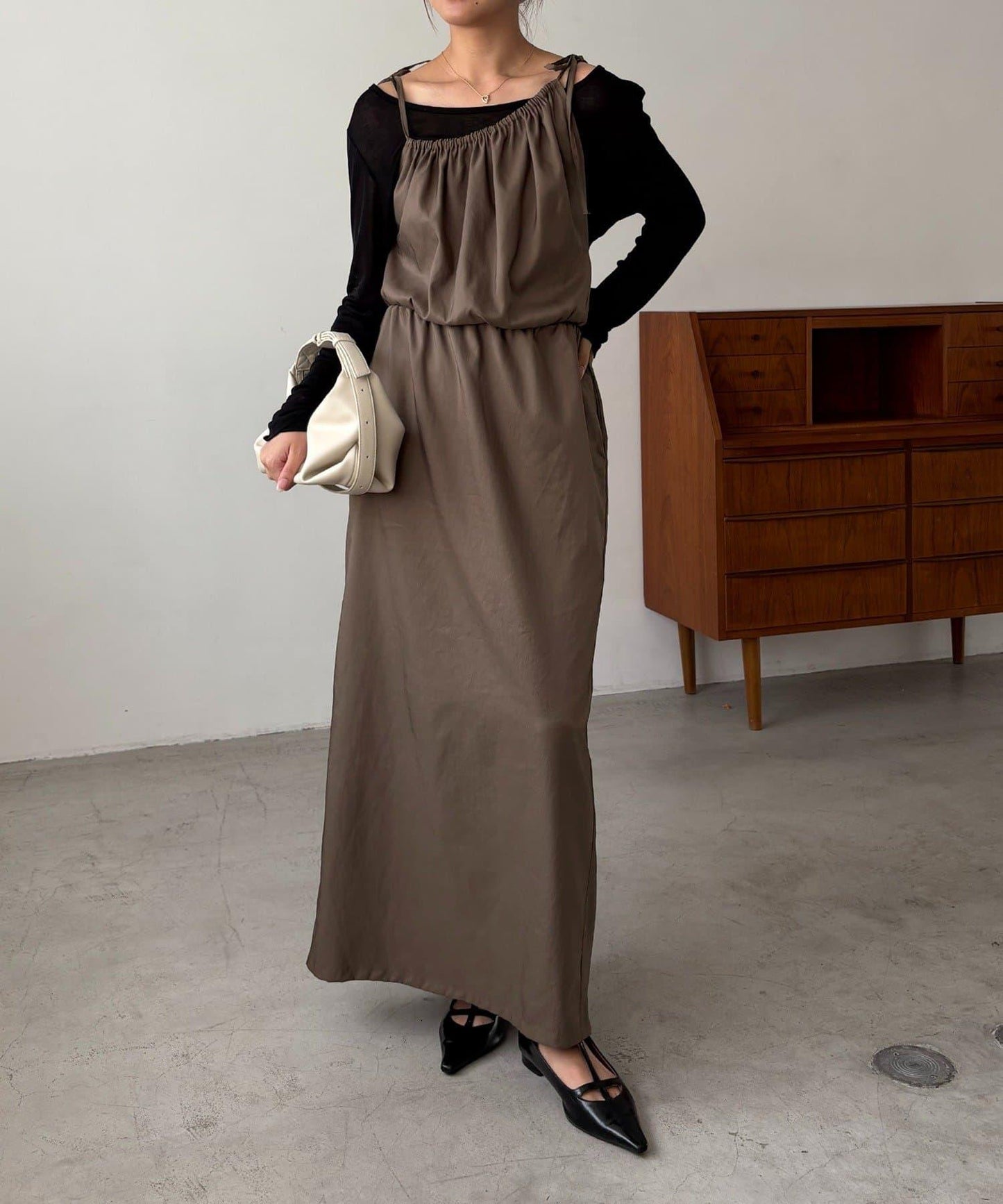 【CAPRICIEUX LE'MAGE】不對稱兩穿吊帶連衣裙