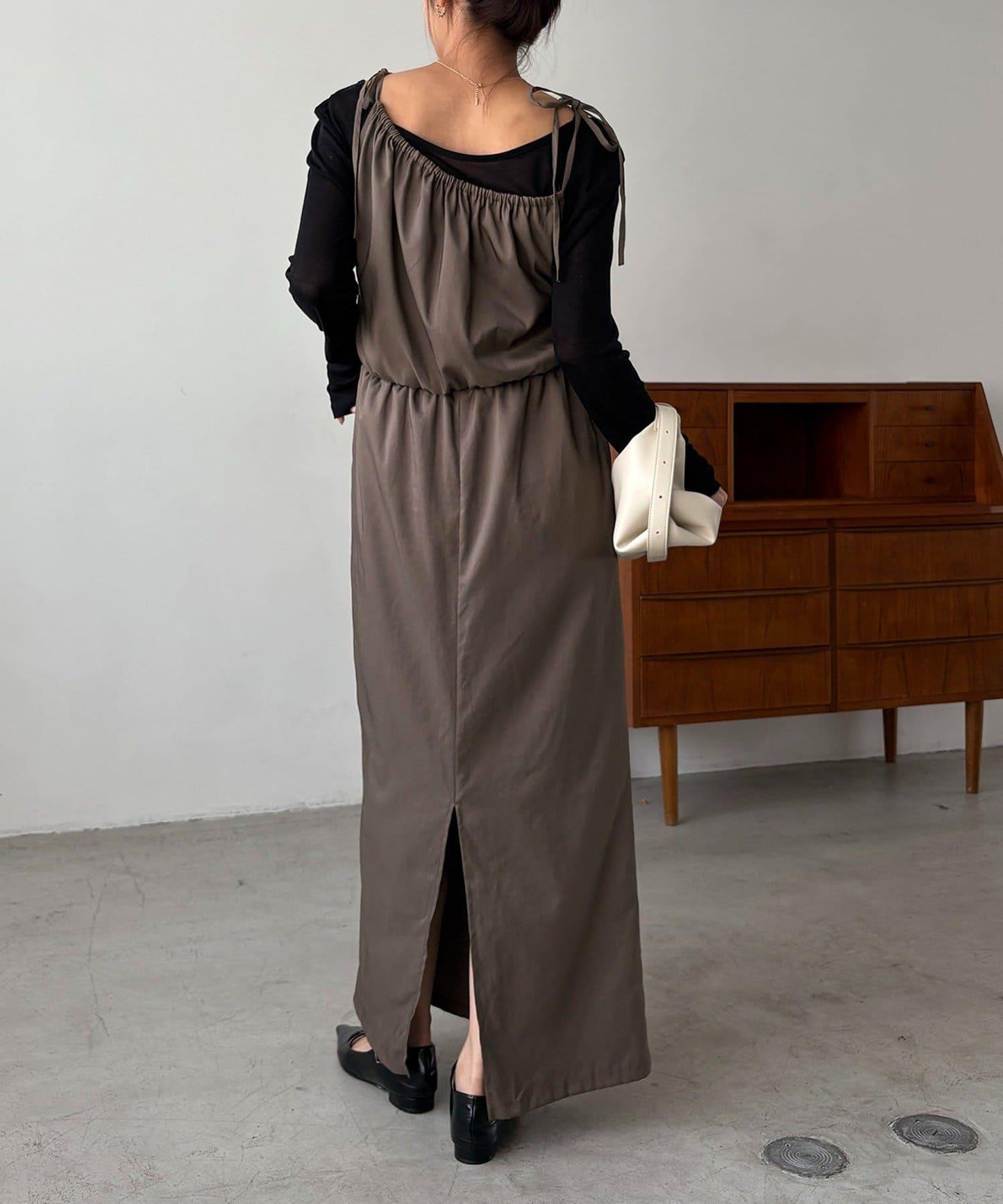 【CAPRICIEUX LE'MAGE】不對稱兩穿吊帶連衣裙