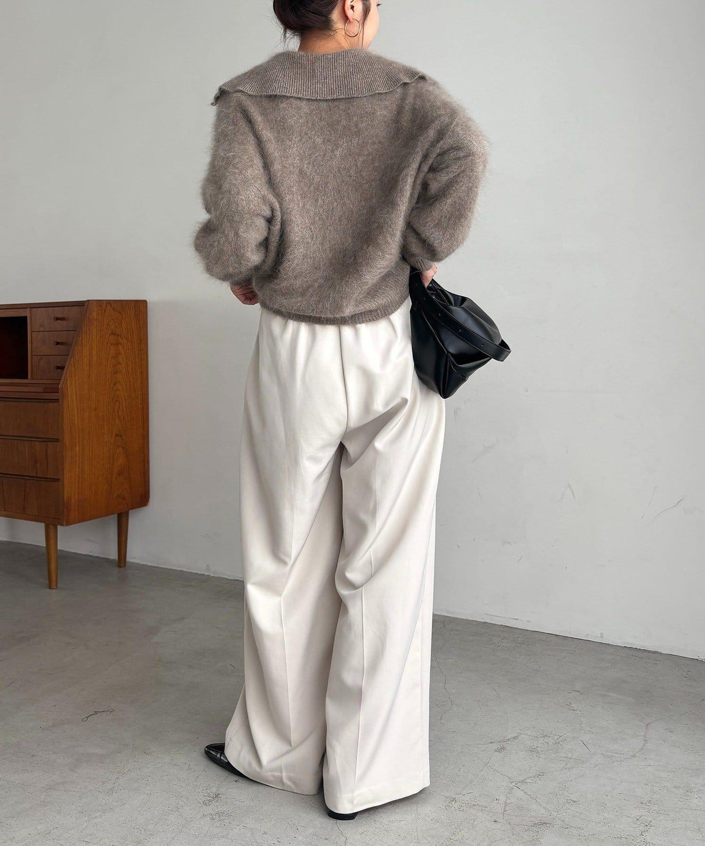 【優質穿著感】WOOL100仿貂絨開衫