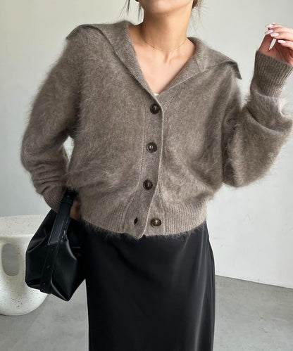 【優質穿著感】WOOL100仿貂絨開衫