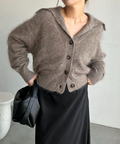 【優質穿著感】WOOL100仿貂絨開衫