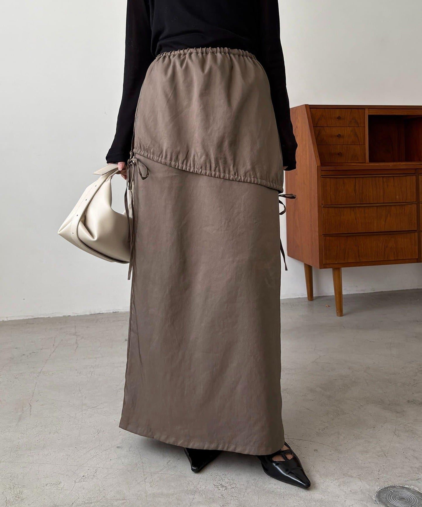 【CAPRICIEUX LE'MAGE】不對稱兩穿吊帶連衣裙