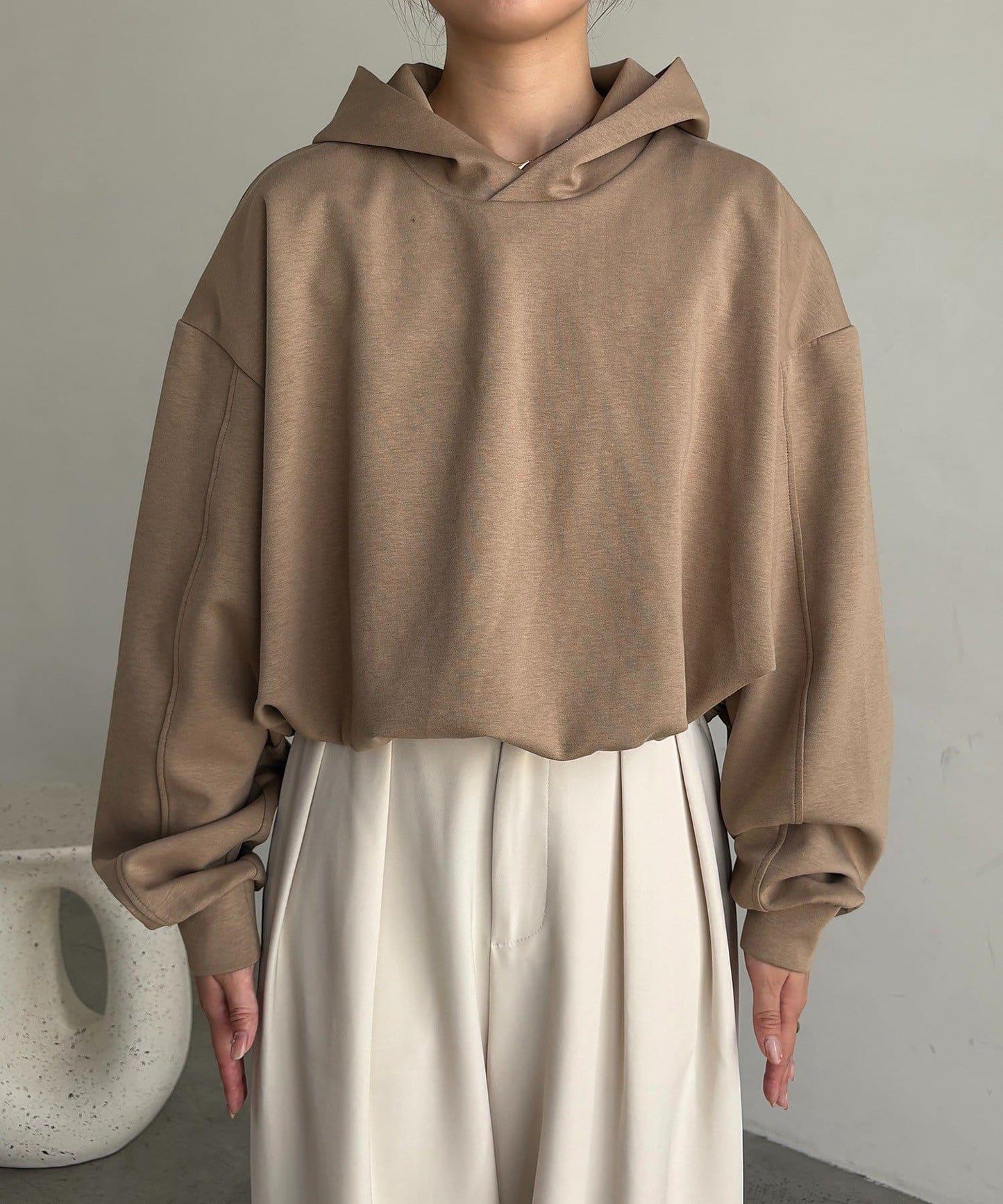 【輕量】泡泡袖連帽衫